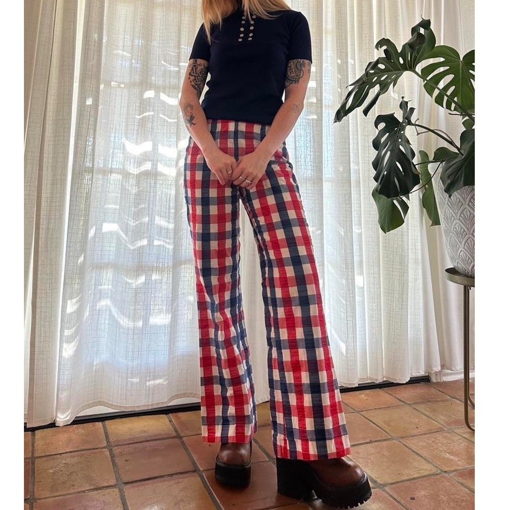 Vintage 70s plaid bell bottoms